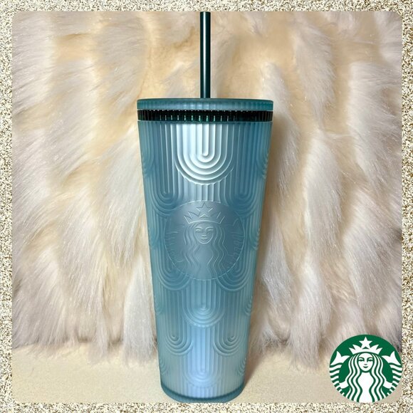 Starbucks Other - ✨ NWT 2024 Starbucks Aqua Frosted Scales Venti Cold Cup Tumbler
